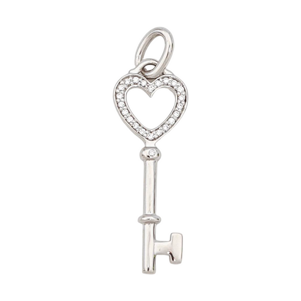 Tiffany Keys 18k White Gold Silver Pendant