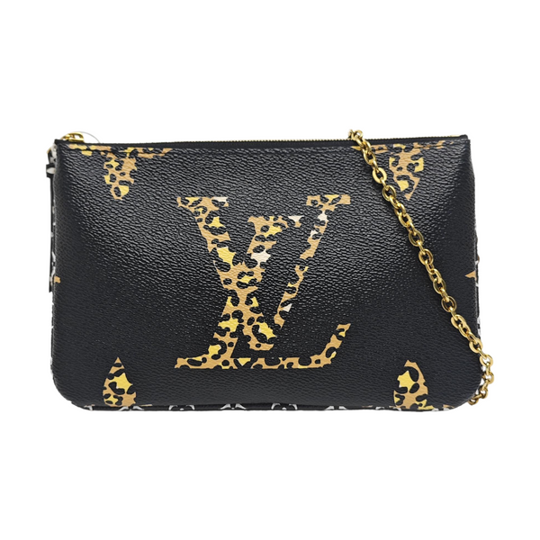 DOUBLE ZIP Monogram Coated Canvas Black