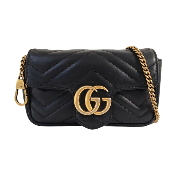 GG Marmont Mini Quilted Calfskin Black