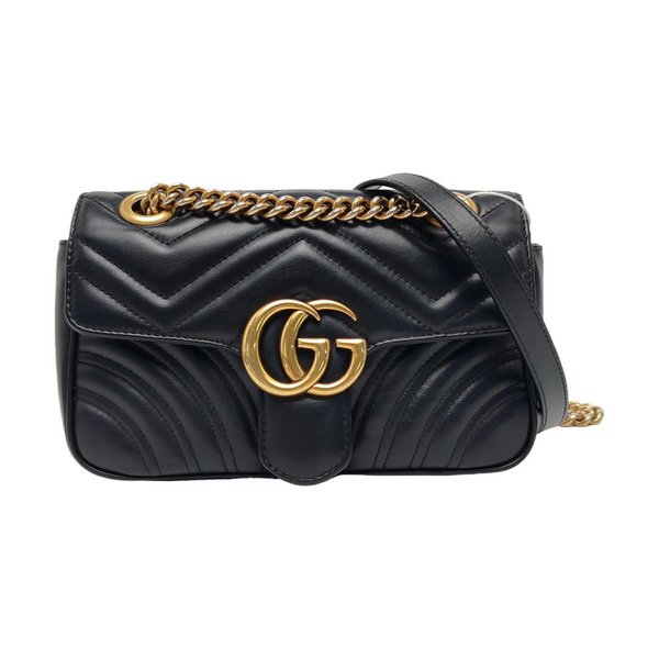 GG Marmont Small Quilted Calfskin Black