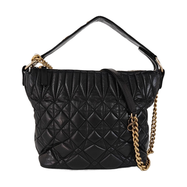 Quilted Calfskin Shoulder Bag Black