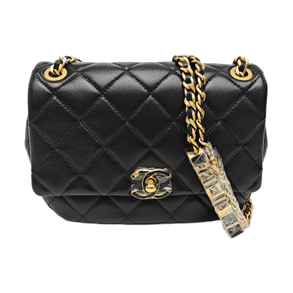 Lambskin Shoulder Bag Black