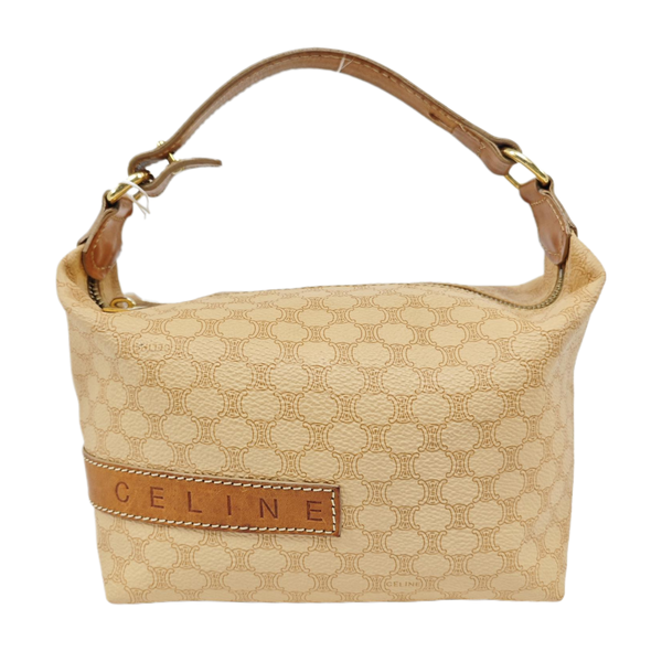 Coated Canvas Top Handle Bag Brown