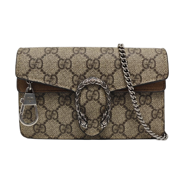 Dionysus Super Mini Monogram Coated Canvas Beige