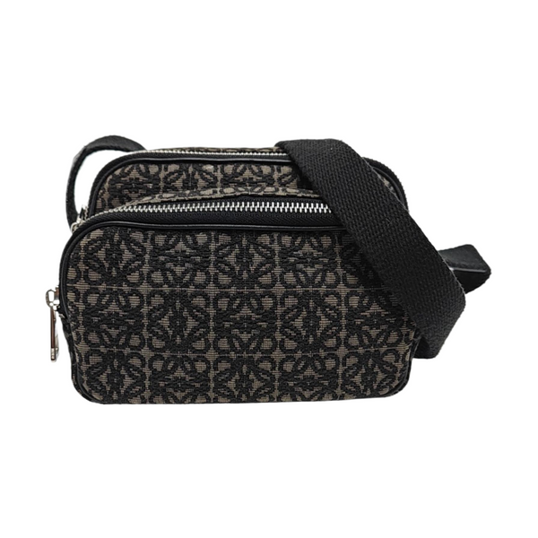 Monogram Fabric Shoulder Bag Gray