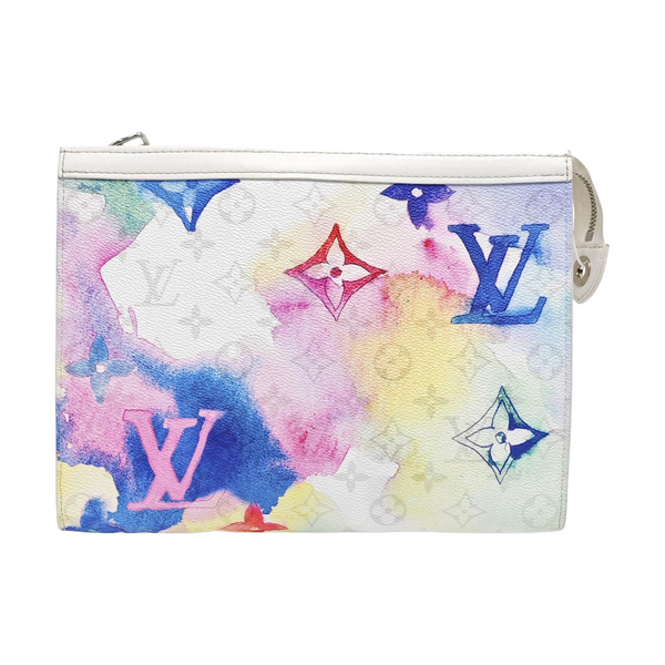 Pochette Voyag MM Monogram Coated Canvas White