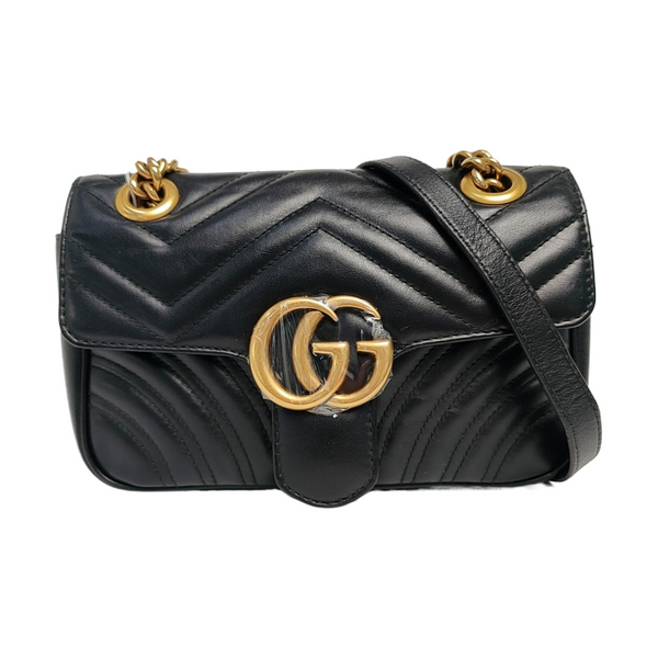 GG Marmont Small Quilted Calfskin Black