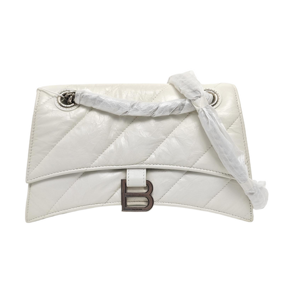 Hourglass Small Quilted Lambskin White