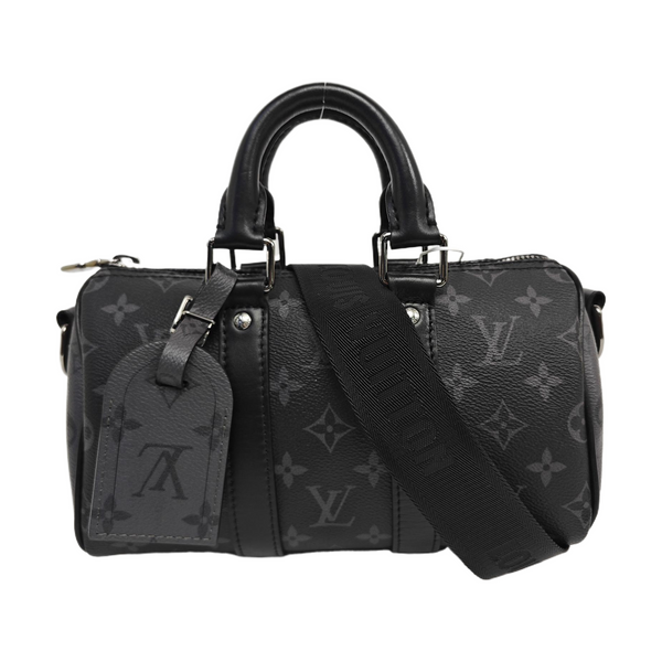 KEEPALL 25 Monogram Coated Canvas Black