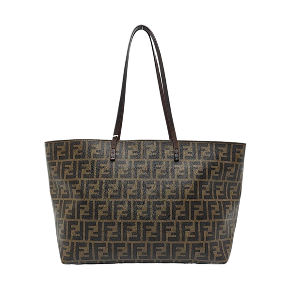 Coated Canvas Tote Bag Brown
