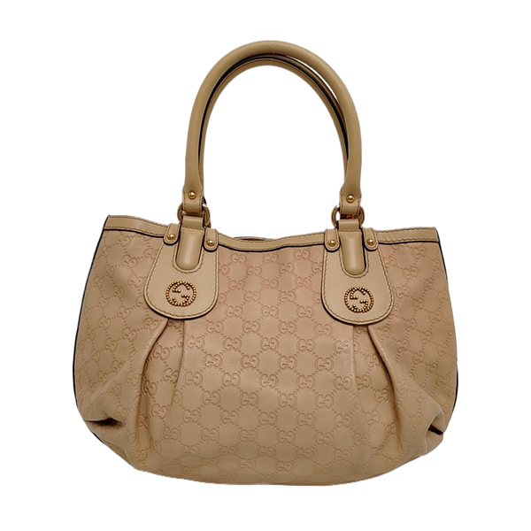 Sukey Monogram Calfskin Beige