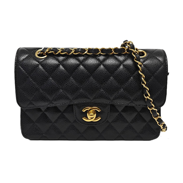 CLASSIC FLAP Small Quilted Grained Calfskin Black
