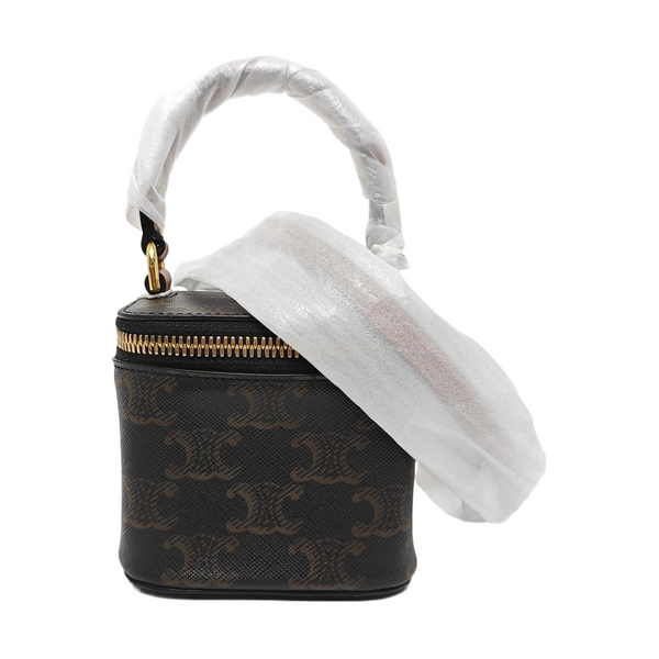 Coated Canvas Shoulder Bag Black