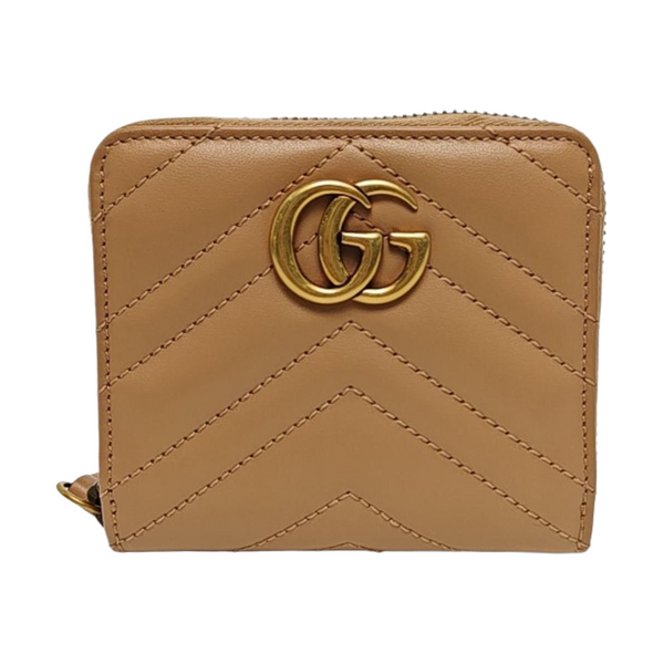 GG Marmont Quilted Calfskin Beige Wallet