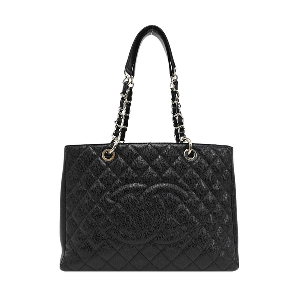 CHANEL GST Large Quilted Grained Calfskin Black