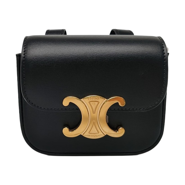 Authenticated pre-owned TRIOMPHE Mini Calfskin Black - Belt Bag at Looply