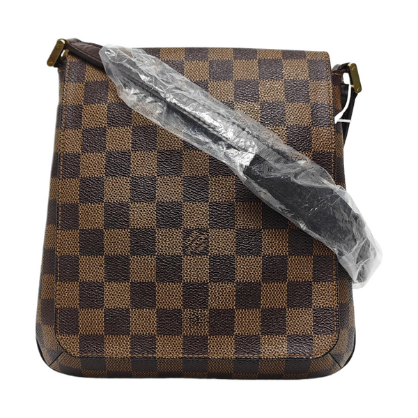 Authenticated pre-owned MUSETTE TANGO Damier Ebene Coated Canvas Brown - Shoulder Bag at Looply