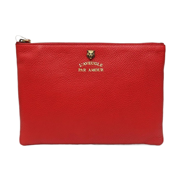 Calfskin Clutch Red