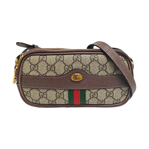 Ophidia Mini Monogram Coated Canvas Beige