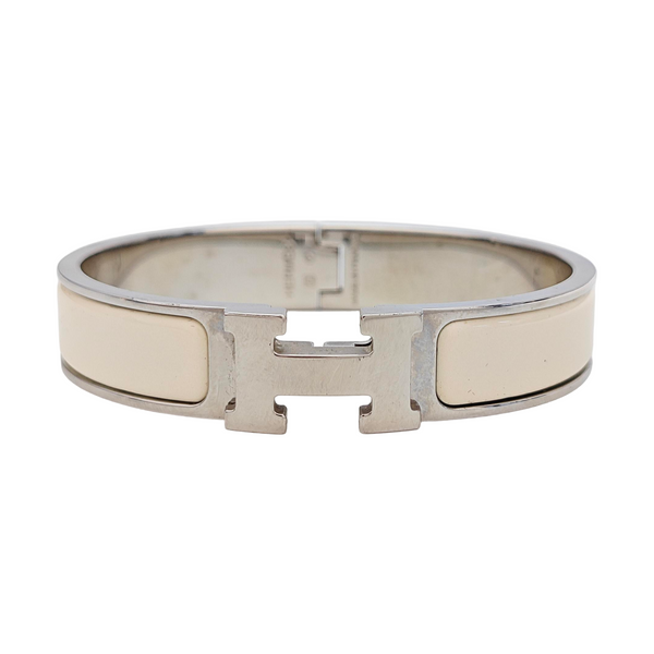 Clic H Metal Silver Bangle