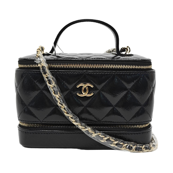 VANITY CASE Small Quilted Lambskin Black