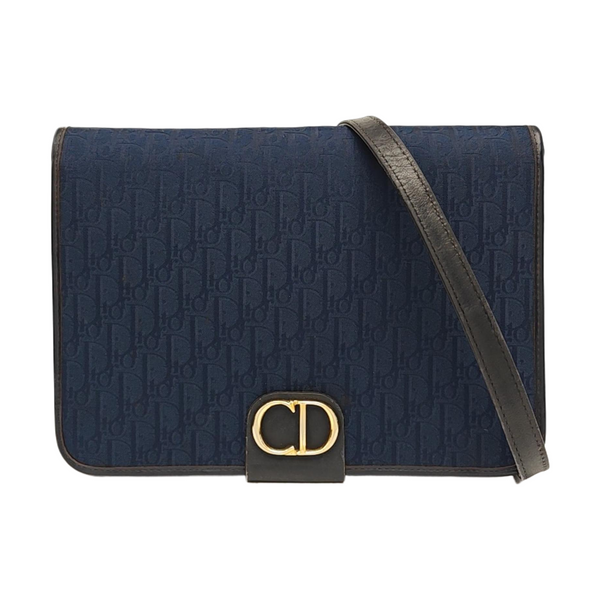 Oblique Canvas Shoulder Bag Blue