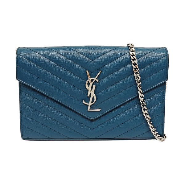 MONOGRAM Medium Chevron Calfskin Blue