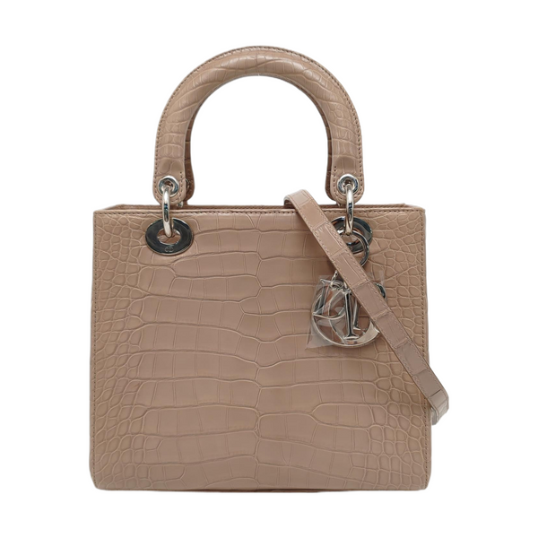 Lady Dior Medium Crocodile Beige