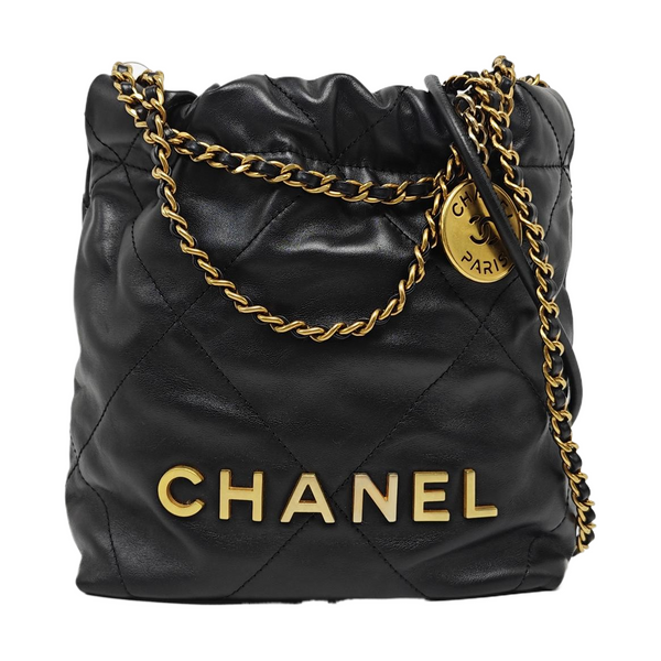 CHANEL 22 Mini Quilted Calfskin Black
