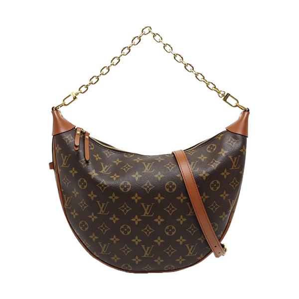 LOOP HOBO Monogram Coated Canvas Brown
