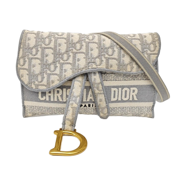 Saddle Mini Oblique Canvas Gray