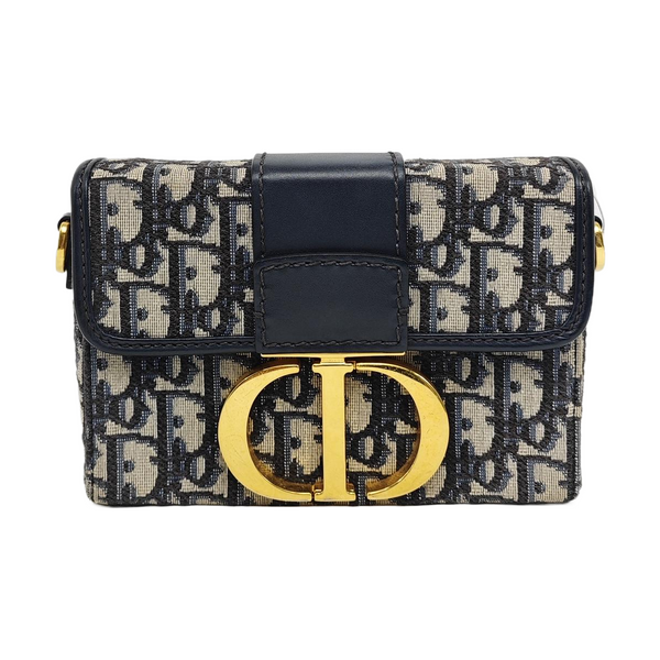 30 Montaigne Mini Oblique Canvas Blue