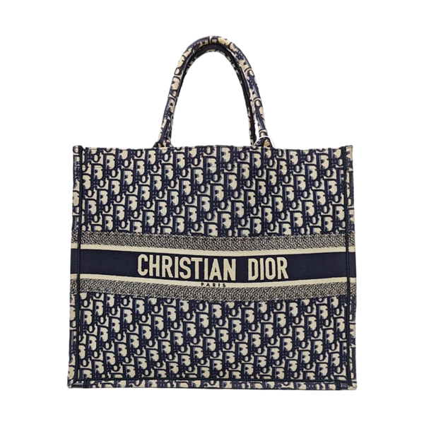 Book Tote Large Oblique Canvas Beige