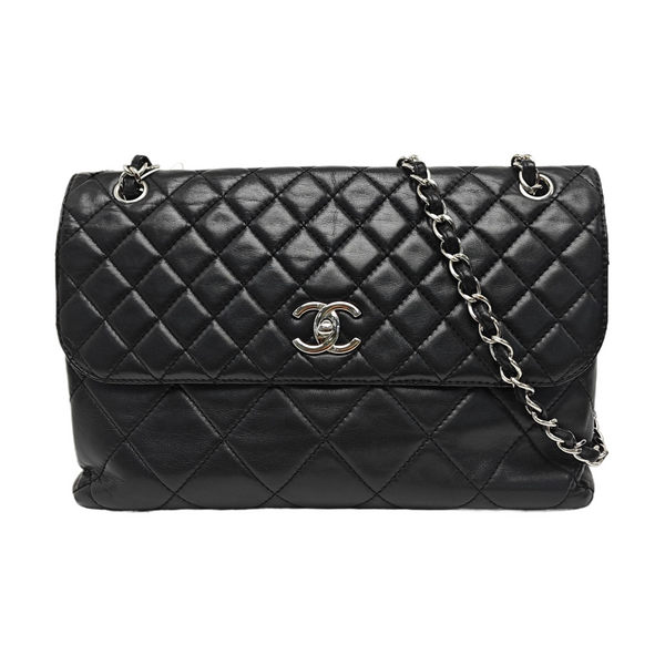 Quilted Calfskin Shoulder Bag Black