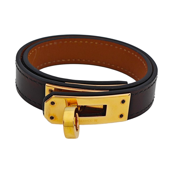 Kelly Leather Black Bangle