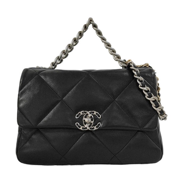 CHANEL 19 Large Quilted Lambskin Black