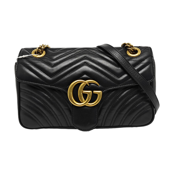 GG Marmont Medium Quilted Calfskin Black