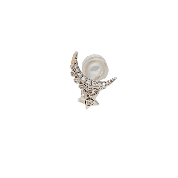 18k White Gold Silver Clip On Earrings