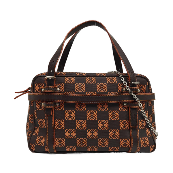Monogram Coated Canvas Top Handle Bag Brown