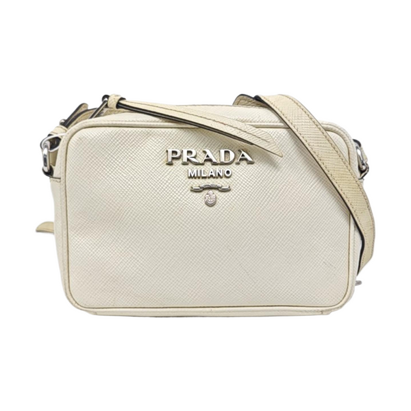 Saffiano Calfskin Shoulder Bag White