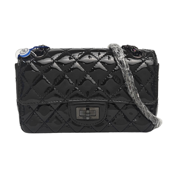 2.55 224 (mini) Quilted Patent Calfskin Black