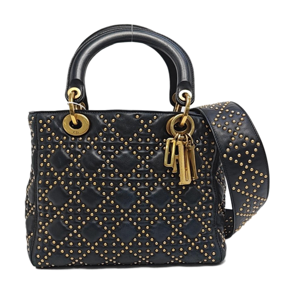 Lady Dior Medium Cannage Lambskin Black