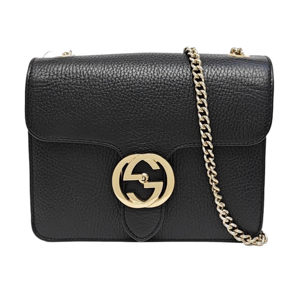 Interlocking G Small Calfskin Black