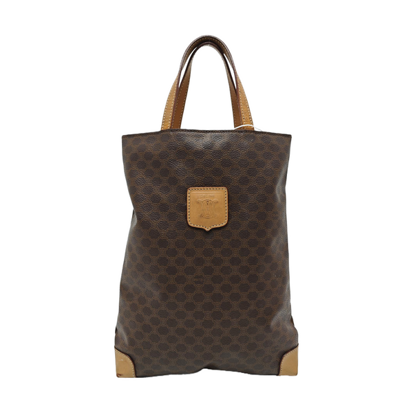 Coated Canvas Tote Bag Brown