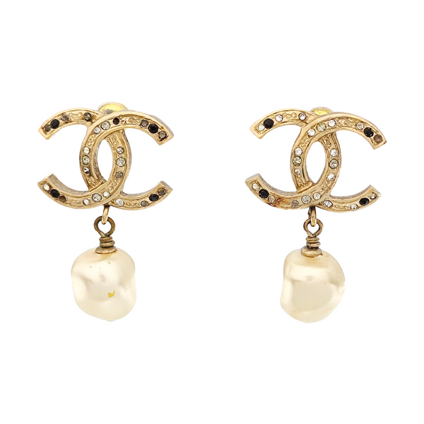 CC Logo Metal Gold Earrings