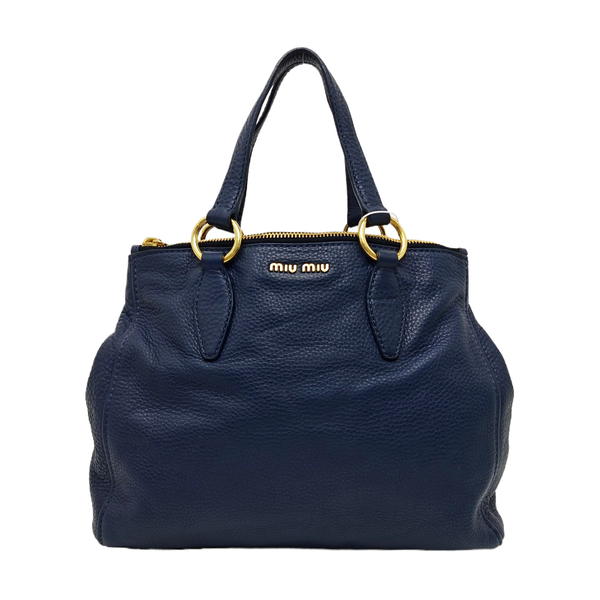 Calfskin Top Handle Bag Blue