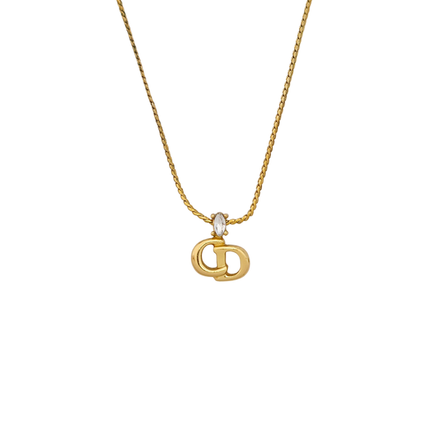 Petit CD Metal Gold Necklace