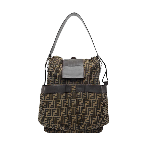 FENDI Strike Large Canvas Brown