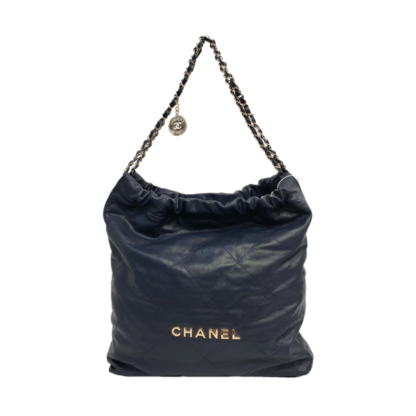 CHANEL 22 Small Quilted Calfskin Blue