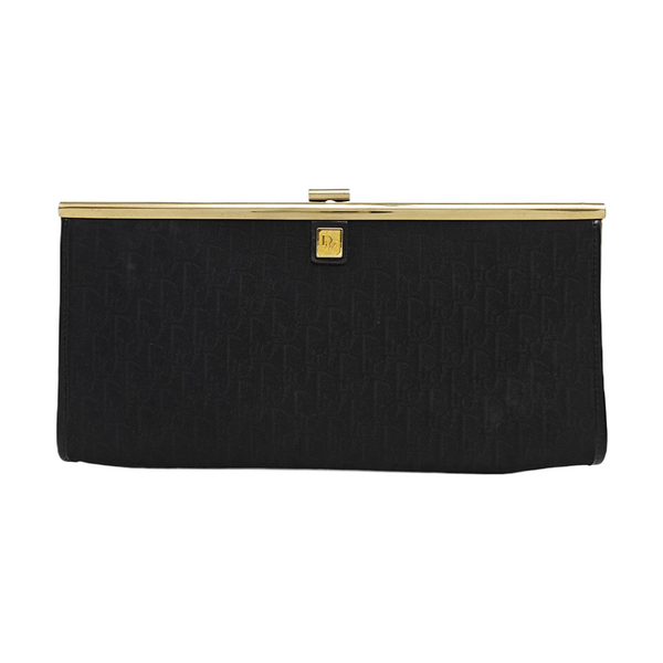 Oblique Canvas Clutch Black